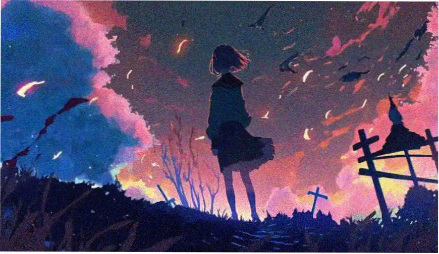每天影视手账拼贴第一页：夜色下的观影桌面与笔记本
